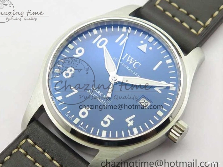 MIROTIME 0419 MARK XVIII Le Petit Prince IW327004 SS FKF 1:1 Best Edition Blue Dial On Brown Leather Strap Trendsetting 7117